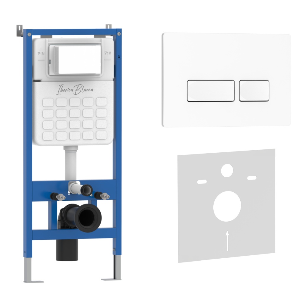 Комплект 2в1 IBERICA BLANCA инсталляция SILENCIO, кнопка смыва ESTI-R белый глянцевый (IB001.211) Комплект 2в1 IBERICA BLANCA инсталляция SILENCIO, кнопка смыва ESTI-R белый глянцевый (IB001.211)