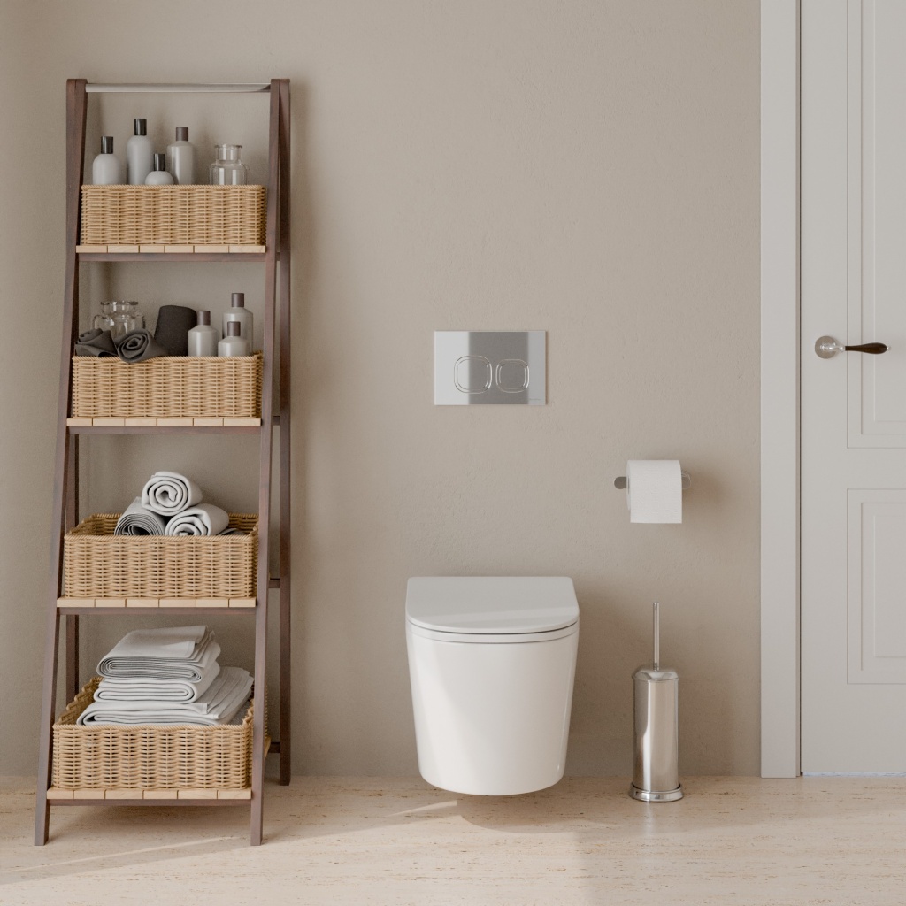 Комплект 3в1 IBERICA BLANCA инсталляция SILENCIO MINI (СИЛЕНСИО МИНИ), унитаз BURGOS ALTO (БУРГОС АЛЬТО) белый, кнопка смыва ESTI-Q (ЭСТИ-К) хром глянцевый (IB.001M.BRA.234.833)