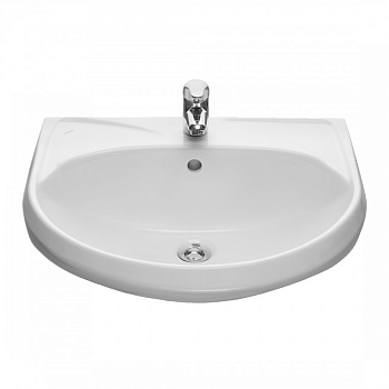 Умывальник "Вест" 57,5 см. с отв., с переливом (хром. кольцо) 1 сорт SANTERI Умывальник "Вест" 57,5 см. с отв., с переливом (хром. кольцо) 1 сорт SANTERI