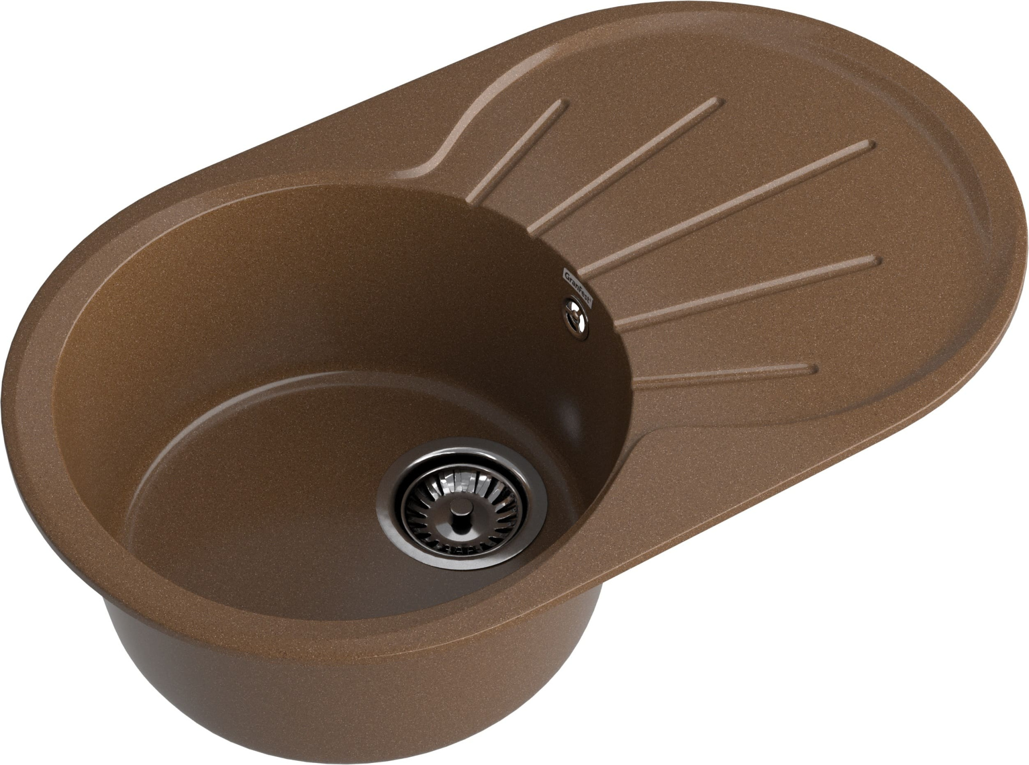 GRANFEST Мойка композит RONDO GF-R--750L  чаша с крылом 750*460мм   терракот арт.GF-