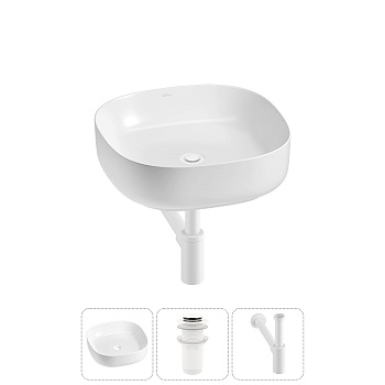 Накладная раковина для ванной комнаты Wellsee Belle Spa 3.0 20212696R в наборе 3 в 1: раковина белый