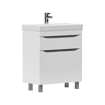 Тумба Lake 60, напольная, 2 дв., 1 ящ., белый/серый оникс (под раковину 9696-60), VOLNA