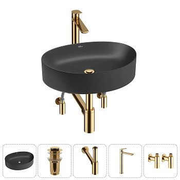 Накладная раковина для ванной комнаты Wellsee Belle Spa 2.0 20212604R в наборе 5 в 1: раковина матов