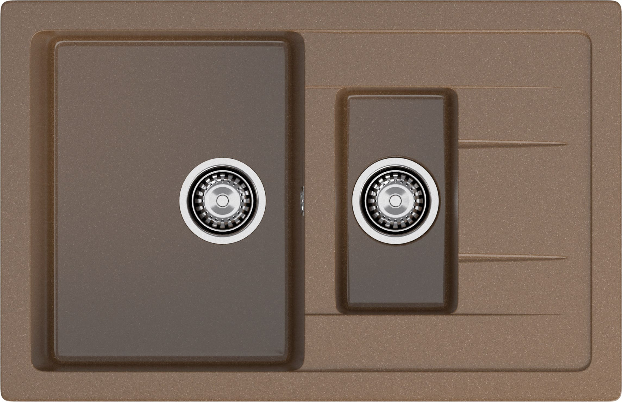 GRANFEST Мойка композит QUADRO GF-Q--775KL 1.5-чаш+крыло 775*500мм   терракот арт.GF- GRANFEST Мойка композит QUADRO GF-Q--775KL 1.5-чаш+крыло 775*500мм   терракот арт.GF-