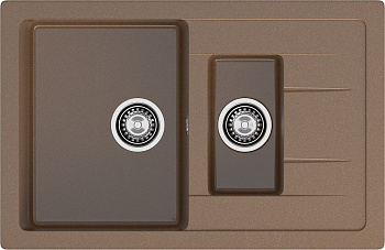 GRANFEST Мойка композит QUADRO GF-Q--775KL 1.5-чаш+крыло 775*500мм   терракот арт.GF- GRANFEST Мойка композит QUADRO GF-Q--775KL 1.5-чаш+крыло 775*500мм   терракот арт.GF-