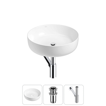 Накладная раковина для ванной комнаты Wellsee Belle Spa 3.0 20212637R в наборе 3 в 1: раковина белый