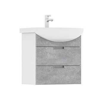 Тумба Vario 70, подвесная, 2 ящ., софт/белый (под раковину Балтика 70), VOLNA