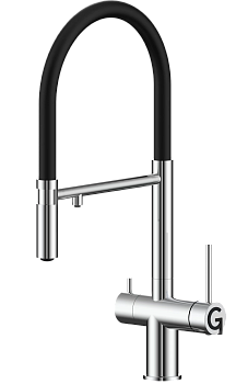 Смеситель для кухни RIVELATO Adria гибкий излив с краном питьевой воды хром (1523517 cromo)