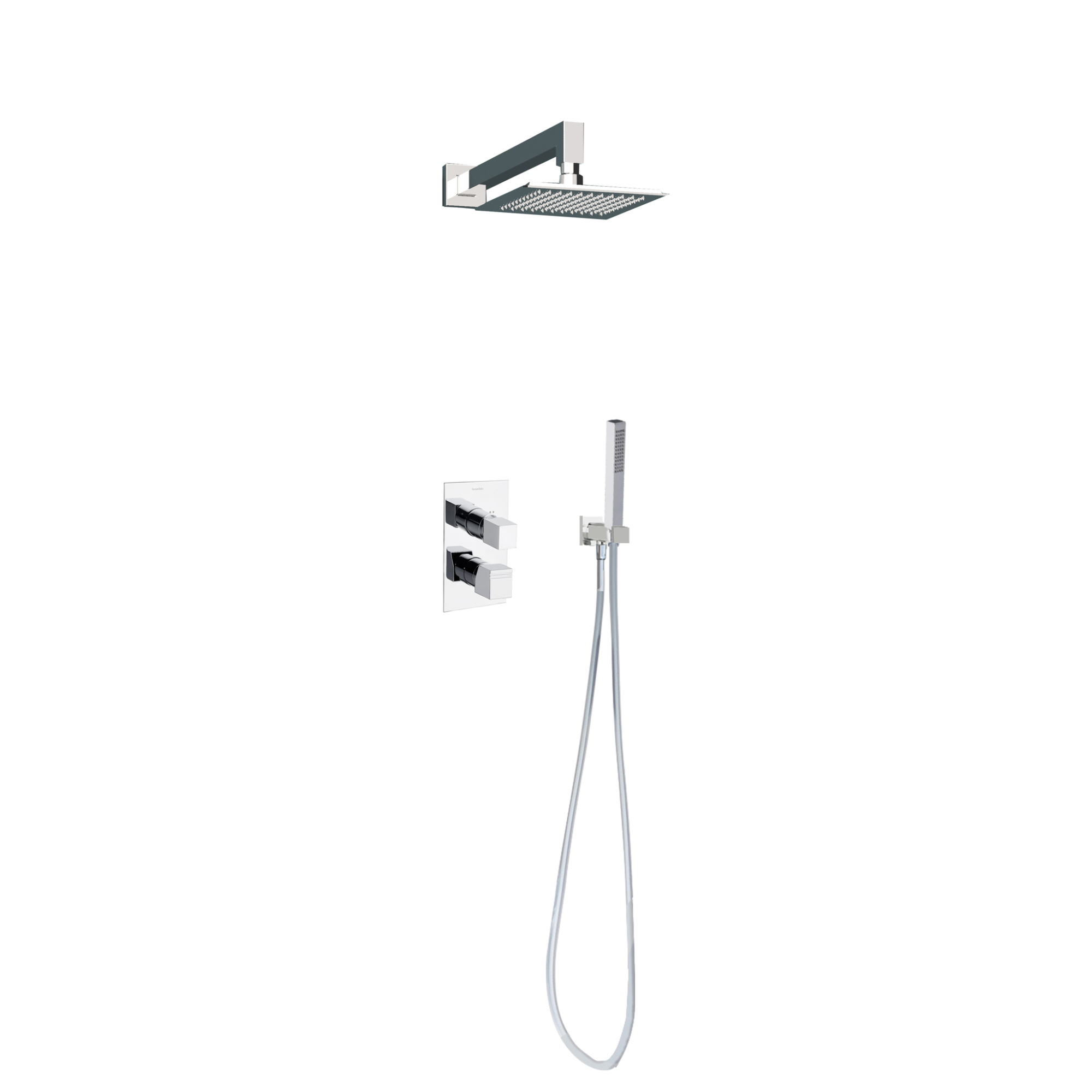 Встраиваемая душевая система с тропическим душем и душевым комплектом KUATRO K4715021