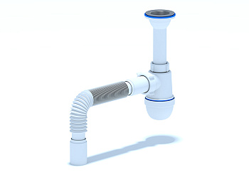 Сифон для мойки АНИ Пласт C0505 1 1/2 дюйма 40 с литым выпуском и гибкой трубой 40х40