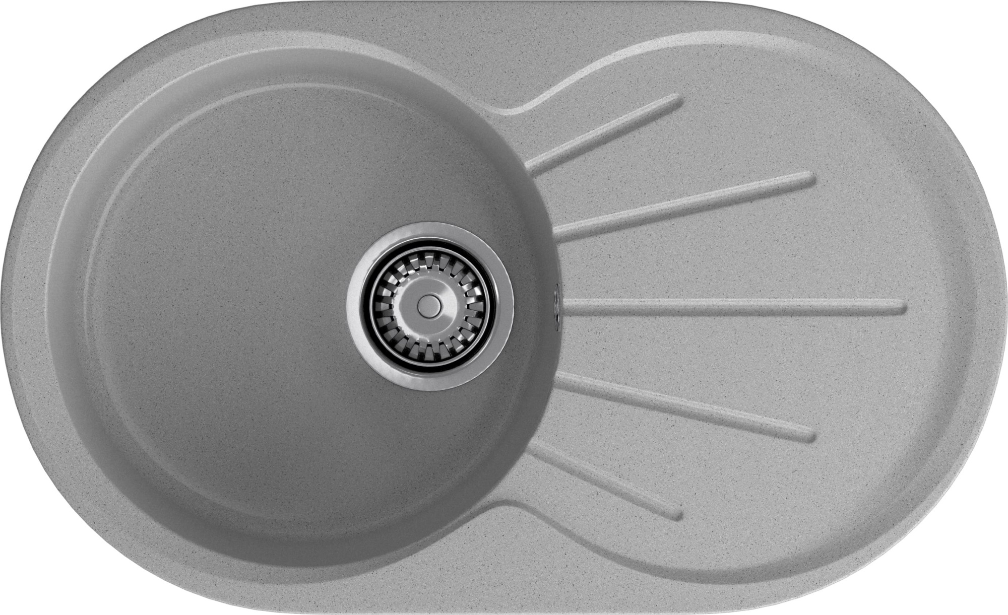 GRANFEST Мойка композит RONDO GF-R--750L  чаша с крылом 750*460мм   серый арт.GF- GRANFEST Мойка композит RONDO GF-R--750L  чаша с крылом 750*460мм   серый арт.GF-