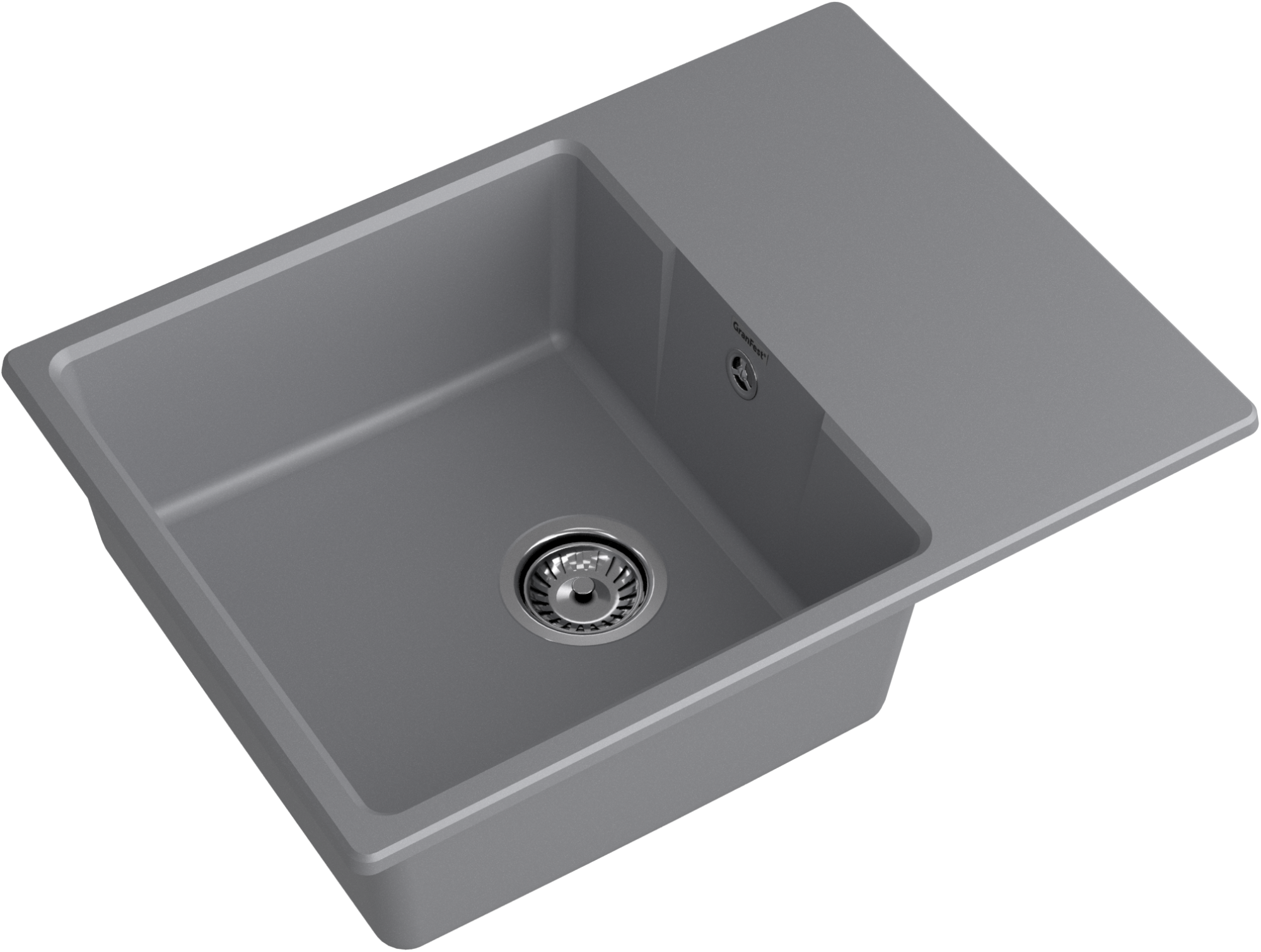 GRANFEST Мойка URBAN 668L  1-чаша+крыло 680*490мм темно-серый арт.GF-UR- GRANFEST Мойка URBAN 668L  1-чаша+крыло 680*490мм темно-серый арт.GF-UR-