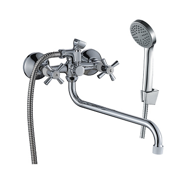 DR51 Смеситель для ванны, пов.излив 300мм, р/ДВ, хром, DR, DR51045-White