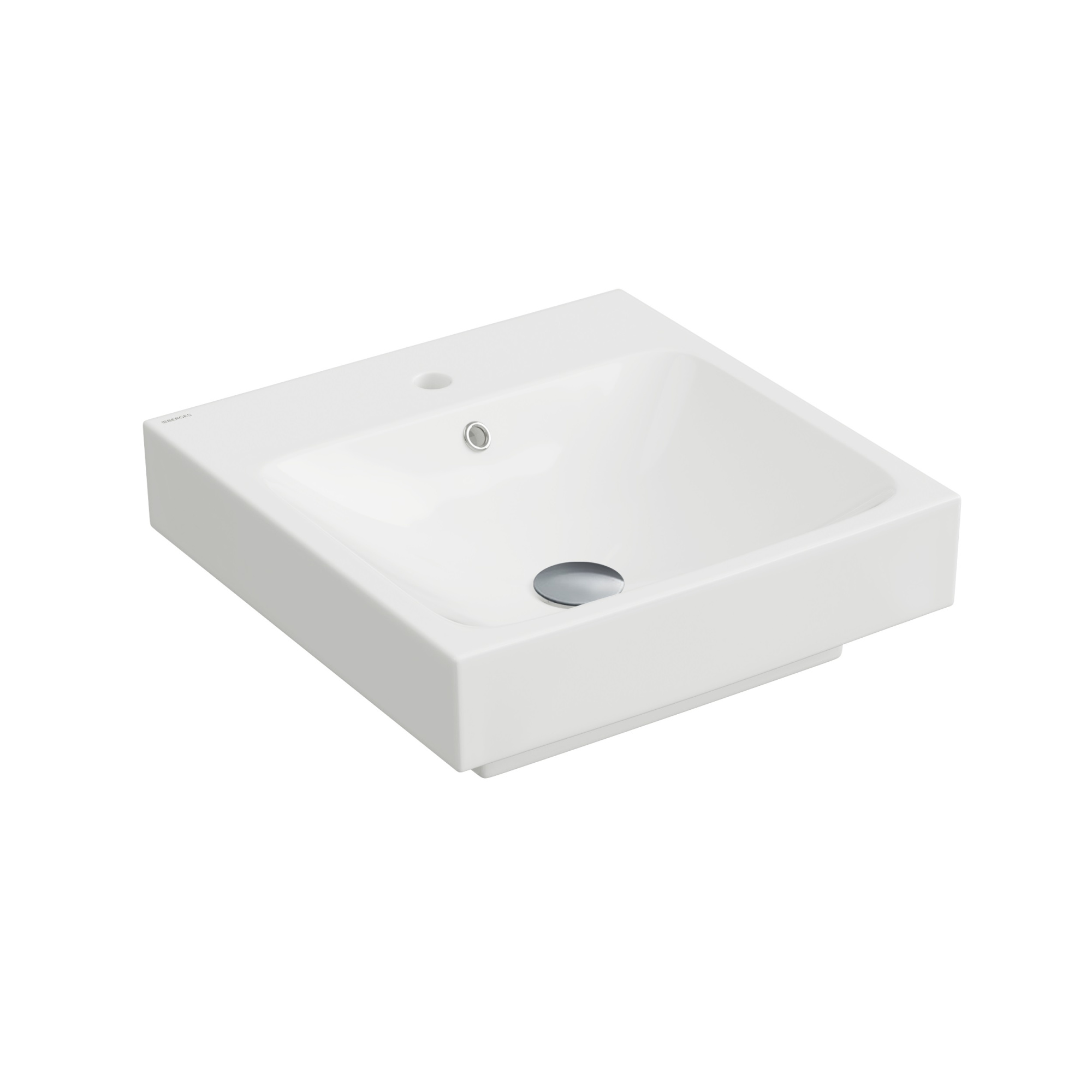 Раковина Strati, 48,5х48 см, прямоугольная, белый глянец, BERGES