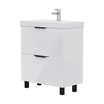 Тумба Geometry 70, напольная, 2ящ., белая (под раковину 9696-70), VOLNA