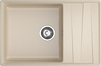 GRANFEST Мойка композит LEVEL , GF-LV-760L, чаша+крыло 760*500, кашемир  GRANFEST Мойка композит LEVEL , GF-LV-760L, чаша+крыло 760*500, кашемир