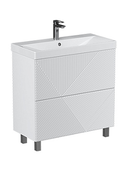 Тумба под раковину VELVEX Edge 800-0-2 (9696) белый глянец