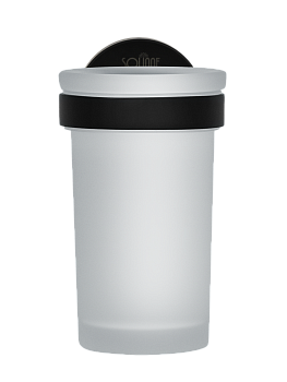 Подстаканник одинарный  "Solinne", сталь, черный матовый, стекло сатин, коллекция Вальс