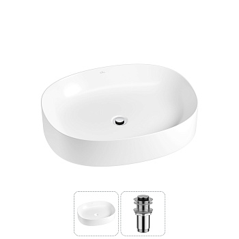Накладная раковина для ванной комнаты Wellsee Belle Spa 2.0 20212549R в наборе 2 в 1: раковина белый