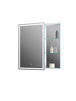 Зеркало-шкаф Aperio LED 800х800 левый с розеткой