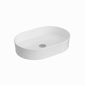 Раковина Ego SL накладная овал, 55x38 см , без отверстия под смеситель, овальная, белый глянец, BERG