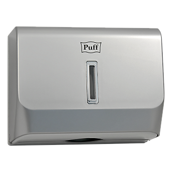 Диспенсер бумажных полотенец Puff-5130S, хром, с замком, ABS-пластик