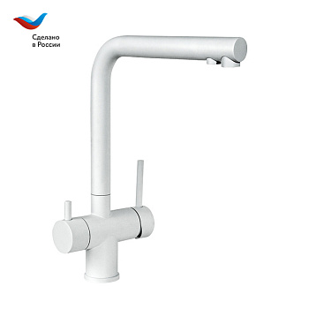 ГОРОД Смеситель для кухни с подключением к фильтру для питьевой воды, белый, СЛАВЕН, Д76