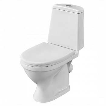 Унитаз-компакт "Прайм", косой выпуск, с 2-режимной кнопочной арматурой и сиденьем полипропилен. SANT Унитаз-компакт "Прайм", косой выпуск, с 2-режимной кнопочной арматурой и сиденьем полипропилен. SANT