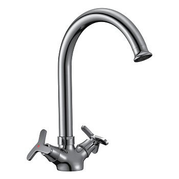 RS40 Смеситель для кухни, выс.пов.излив 180мм, р/ДВ, хром, ROS, RS40-72