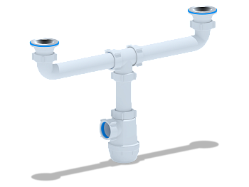 Сифон для мойки АНИ Пласт Грот A3000 1 1/2 дюйма 40 двойной