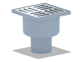 Трап вер.вып. 50 н/рег.с решеткой из нержавеющей стали 10x10, ANI PLAST