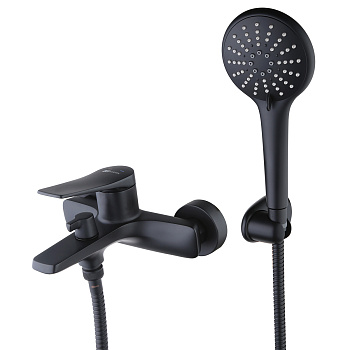 Bronx Смеситель для ванны, монолит.корот.излив168мм лейка ,р/ОД, черный, LM, LM3714BL