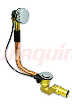 Слив-перелив медно-латунный полуавтомат, регулируемый перелив L450-700 мм, хром нерж. вентиль