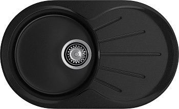 GRANFEST Мойка композит RONDO GF-R--750L  чаша с крылом 750*460мм   черный арт.GF- GRANFEST Мойка композит RONDO GF-R--750L  чаша с крылом 750*460мм   черный арт.GF-