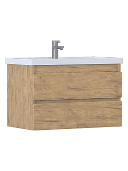 Тумба Fusta 80, подвесная, 2 ящ., дуб золотой, в разборе (под раковину Фостер 80)