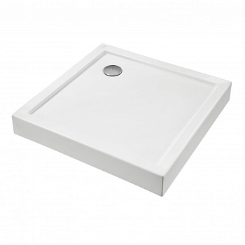 ПАЛЕРМО Поддон акриловый квадрат 80Х80 белый (сифон, регулируемые ножки)