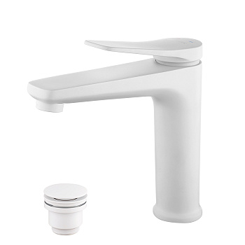 Bronx Смеситель для умывальника средний, монолитный, белый, LM, LM3737MW