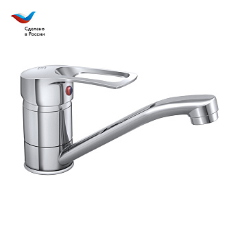 ПРОРАБ Смеситель для мойки и умывальника с коротким изливом (б/з подвод.), одноручный, СЛАВЕН, Ц20