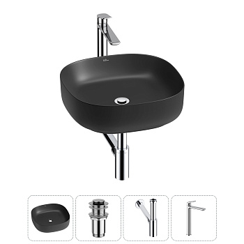 Накладная раковина для ванной комнаты Wellsee Belle Spa 3.0 20212711R в наборе 4 в 1: раковина матов