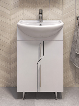 Тумба Turin 50, напольная, 2 дв., белая (под раковину Уют 50) VIGO Тумба Turin 50, напольная, 2 дв., белая (под раковину Уют 50) VIGO