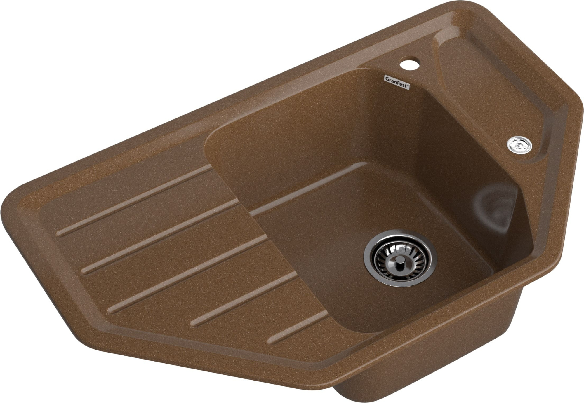 GRANFEST Мойка композит CORNER  GF-C--800E угловая 800*500мм  терракот арт.GF- GRANFEST Мойка композит CORNER  GF-C--800E угловая 800*500мм  терракот арт.GF-
