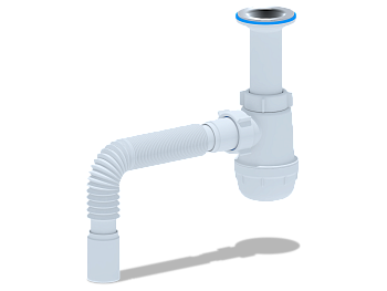 Сифон для мойки АНИ Пласт Грот A0505 1 1/2 дюйма 40 с гибкой трубой 40х40