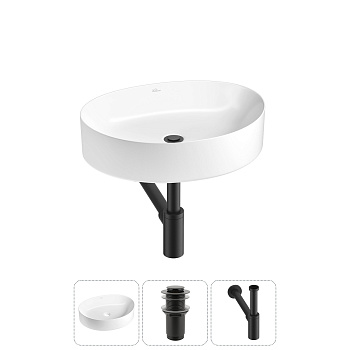 Накладная раковина для ванной комнаты Wellsee Belle Spa 2.0 20212582R в наборе 3 в 1: раковина белый