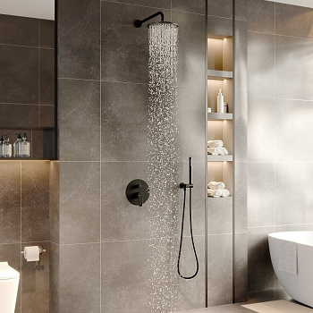 Душевой комплект NARDIS 2R BLACK, черный матовый, BERGES