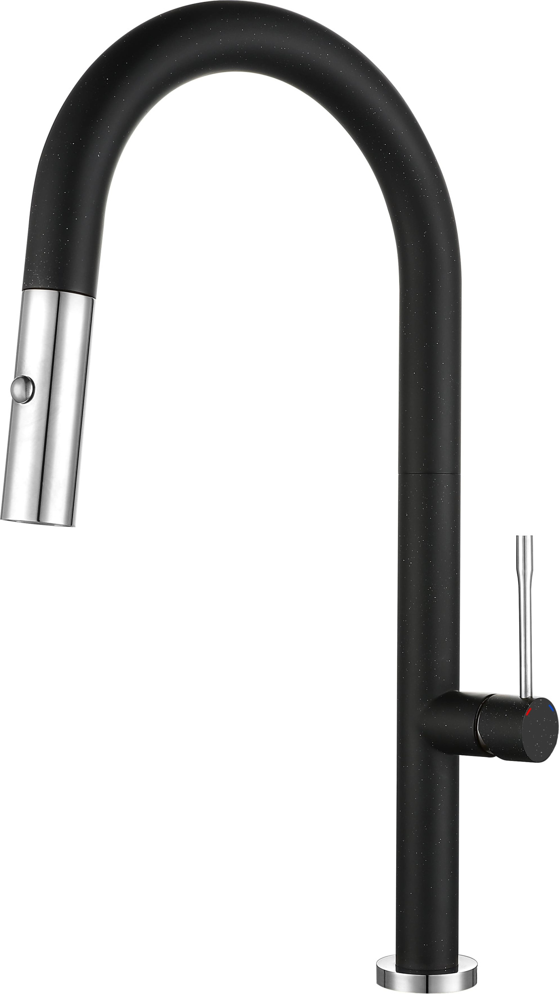 Смеситель для кухни RIVELATO Asti с выдвижной лейкой черный хром (3972500 nero cromo)