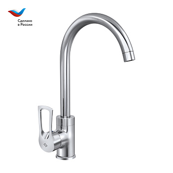 ПРОРАБ Смеситель для мойки с высоким изливом, одноручный, СЛАВЕН, Ц22