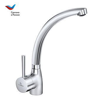 ГОРОД Смеситель для мойки с высоким изливом, одноручный, СЛАВЕН, Д22