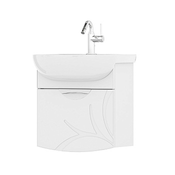 Тумба Adel 50, подвесная, 1 ящ., белая (под раковину Ладога 50), VOLNA