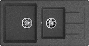 GRANFEST Мойка композит PRACTIK GF-P--980KL  2 чаши с  крылом 980*510 мм графит арт.GF- GRANFEST Мойка композит PRACTIK GF-P--980KL  2 чаши с  крылом 980*510 мм графит арт.GF-