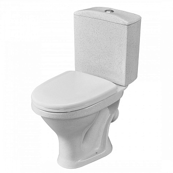 Унитаз-компакт "Вест" наклонный выпуск, с кнопочной арматурой и сиденьем, крап на белом. SANTERI Унитаз-компакт "Вест" наклонный выпуск, с кнопочной арматурой и сиденьем, крап на белом. SANTERI